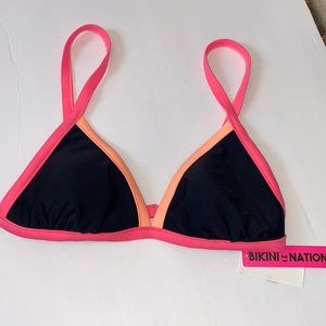 Bikini Nation Triangle Swimsuit Bikini Top Separates New Medium Large 4/$25
